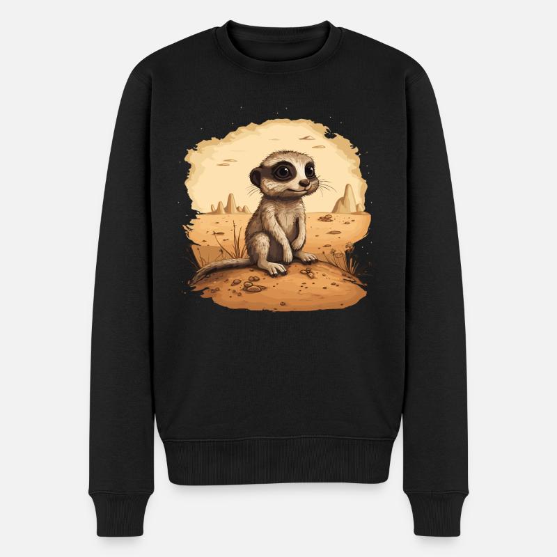 Suricate Bébé Mangouste - Pull Premium bio Homme - noir