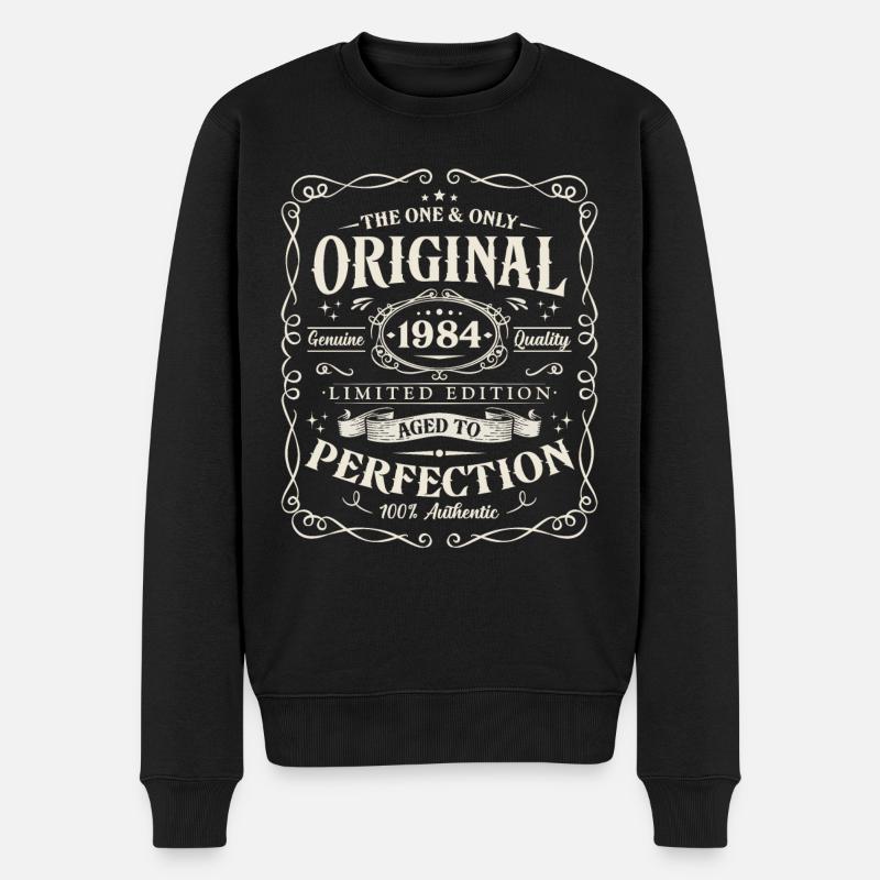 Original 1984 Jahrgang Vintage Geburtstag Geschenk - Männer Premium Bio Pullover - Schwarz
