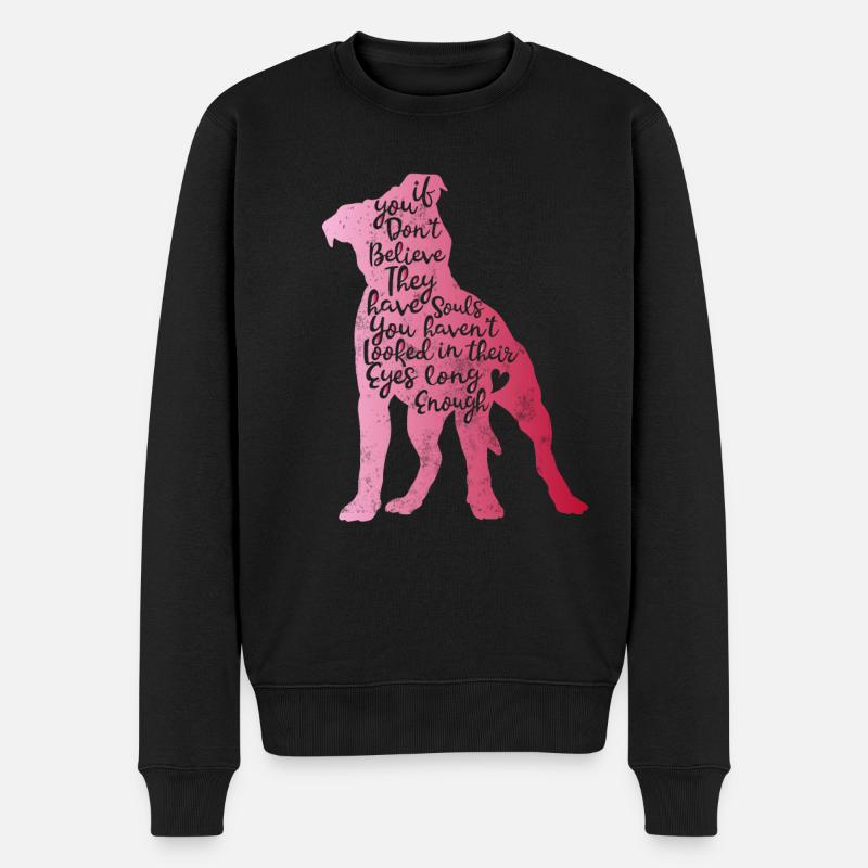 Pitbull Seelen - Männer Premium Bio Pullover - Schwarz