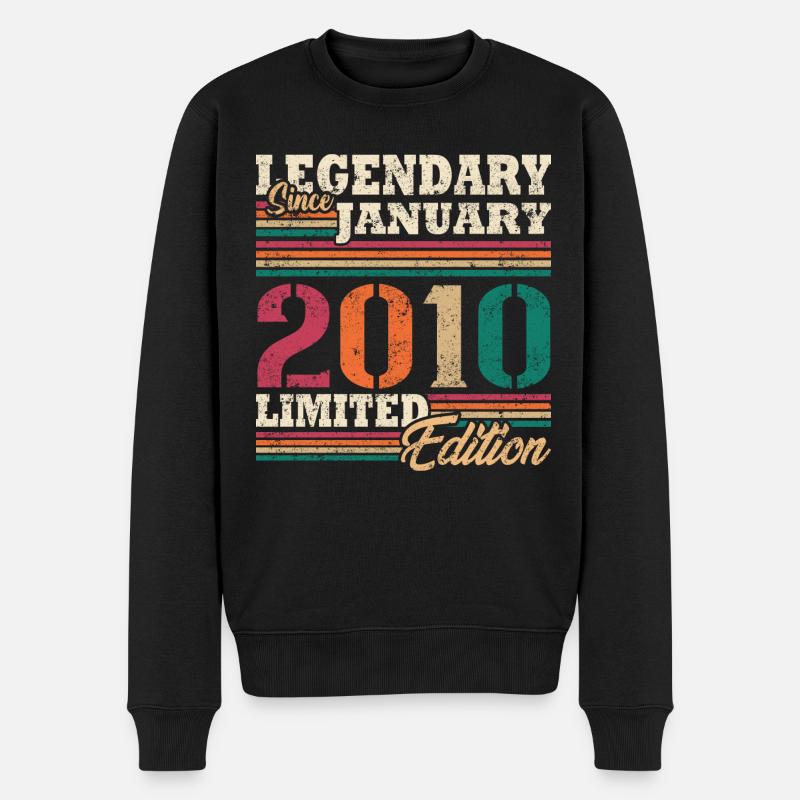 Legendäre Januar 2010 Limited Edition - Männer Premium Bio Pullover - Schwarz