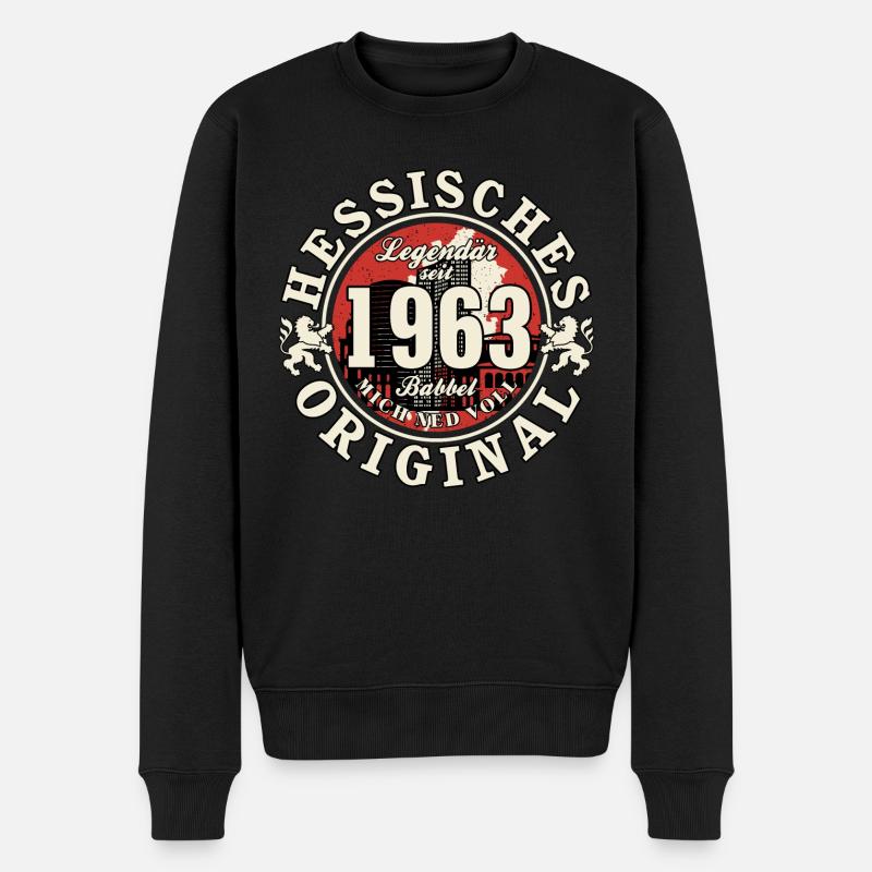 60. Geburtstag 2023 Hessisches Original Geschenk - Männer Premium Bio Pullover - Schwarz