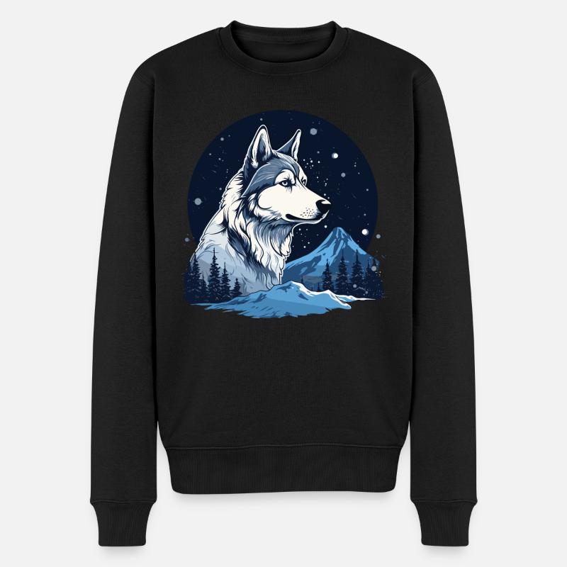 Husky Dog Chien de traîneau - Pull Premium bio Homme - noir