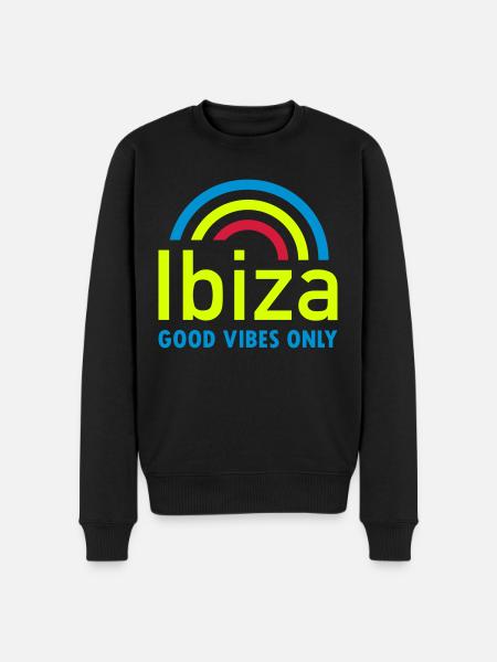 Ibiza, good vibes only (rainbow) - Men's Premium Organic Jumper - black