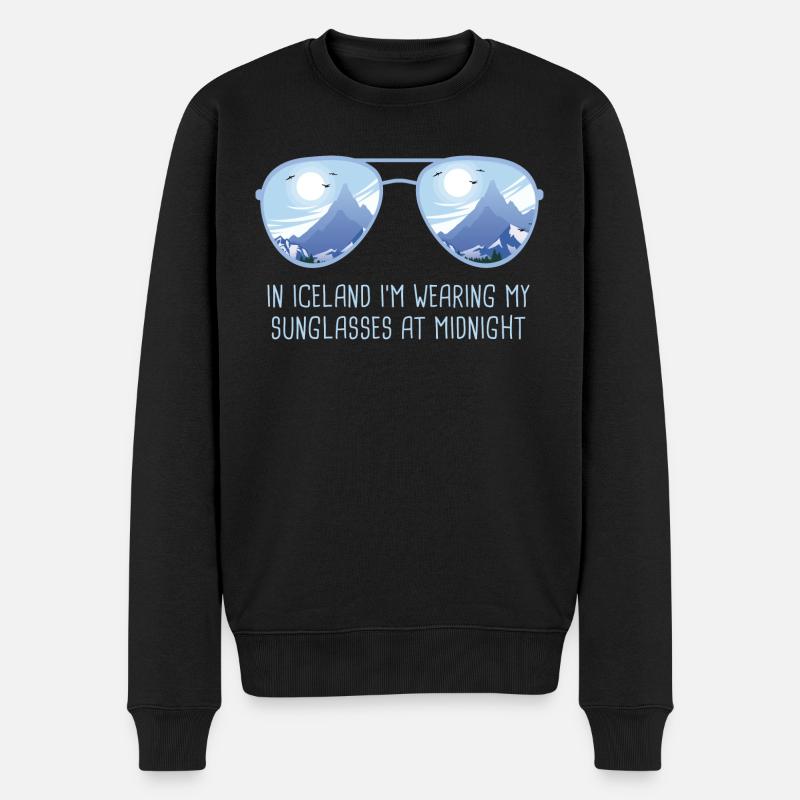 Island Sonnenbrille Iceland Mitternachtssonne - Männer Premium Bio Pullover - Schwarz