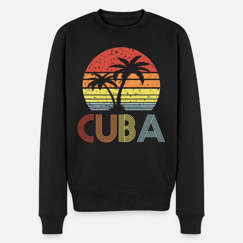 Cuba - Männer Premium Bio Pullover - Schwarz