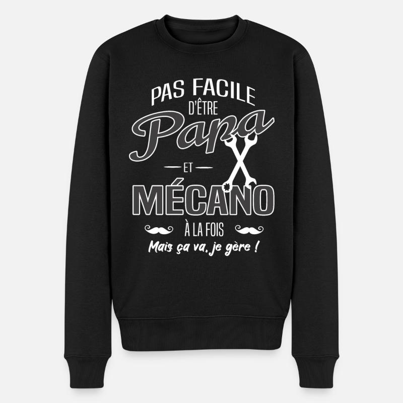PAPA MÉCANO - Pull Premium bio Homme - noir