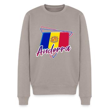 Andorra - Männer Premium Bio Pullover - Taupe - Vorne - Nico (187cm)