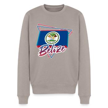 Belize - Männer Premium Bio Pullover - Taupe - Vorne - Nico (187cm)