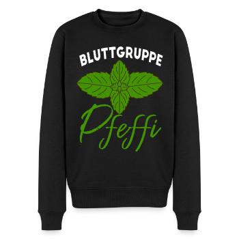 Blutgruppe Pfeffi - Männer Premium Bio Pullover - Schwarz - Vorne - Nico (187cm)