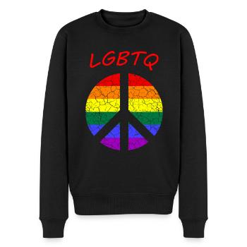 Peace Love LGBTQ CSD - Männer Premium Bio Pullover - Schwarz - Vorne - Nico (187cm)