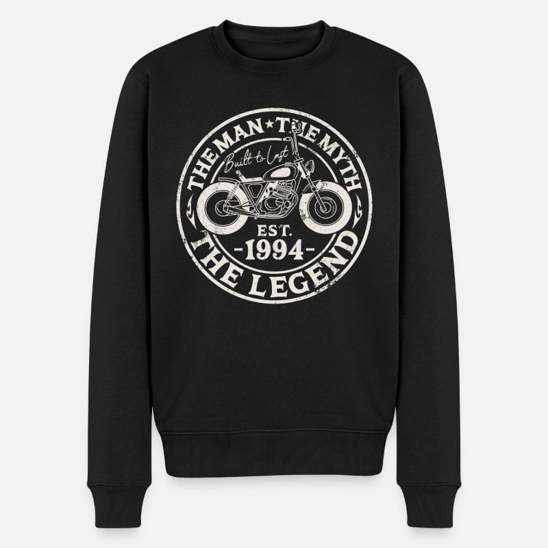 1994 Jahrgang Mann Mythos Legende Retro Motorrad - Männer Premium Bio Pullover - Schwarz