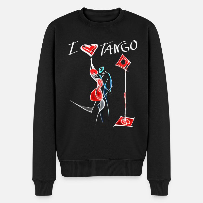 Tango, Milonga, ich liebe Tango, ich liebe ihn - Männer Premium Bio Pullover - Schwarz