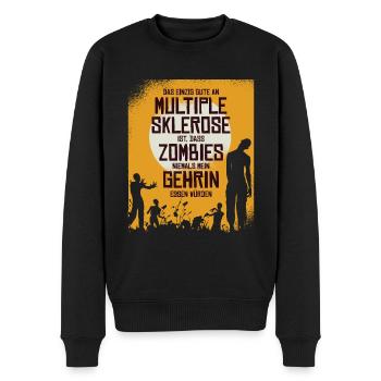Das einzig gute an MS ist dass Zombies mein Gehirn - Männer Premium Bio Pullover - Schwarz - Vorne - Nico (187cm)