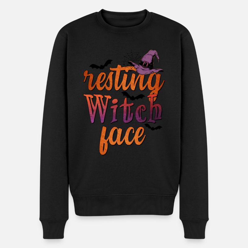 Halloween Resting Witch Face - Men's Premium Organic Jumper - black