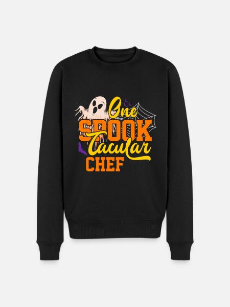 Halloween One Spooktacular Chef - Männer Premium Bio Pullover - Schwarz
