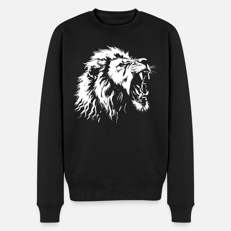 Lion rugissant - Pull Premium bio Homme - noir