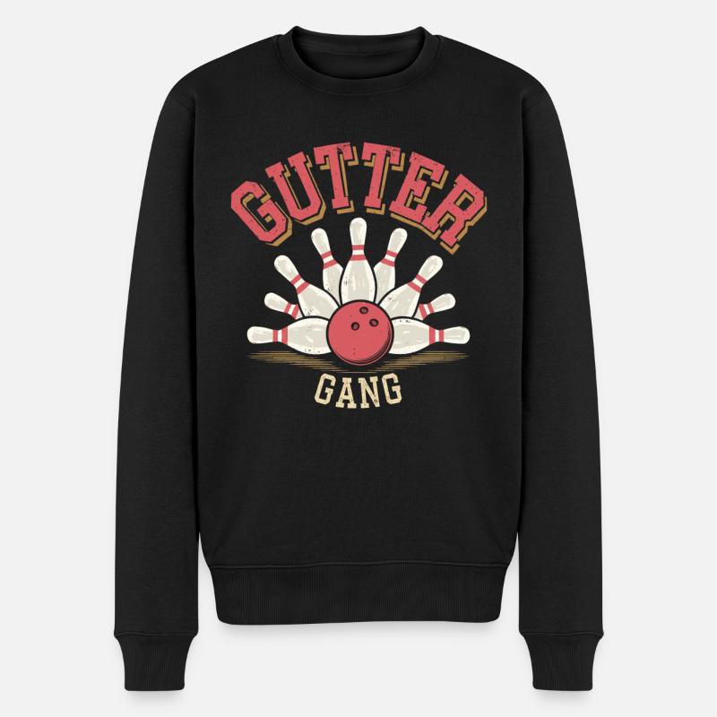 Bowler Bowling - Männer Premium Bio Pullover - Schwarz