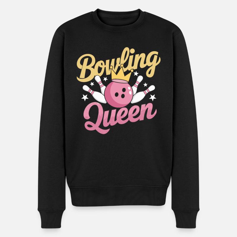 Bowler BowlingQueen - Männer Premium Bio Pullover - Schwarz