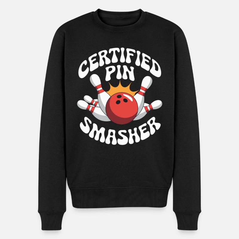 Bowler Bowling - Pull Premium bio Homme - noir