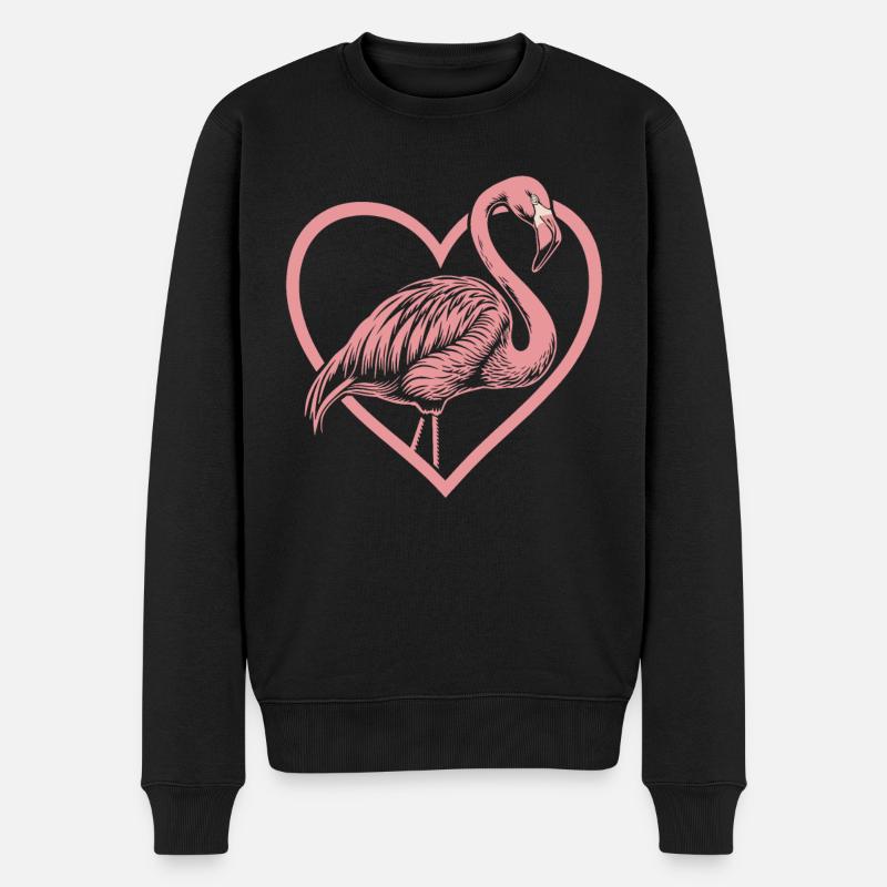 Flamingo - Männer Premium Bio Pullover - Schwarz