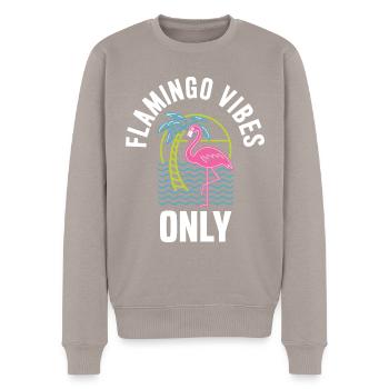 Flamingo - Männer Premium Bio Pullover - Taupe - Vorne - Nico (187cm)
