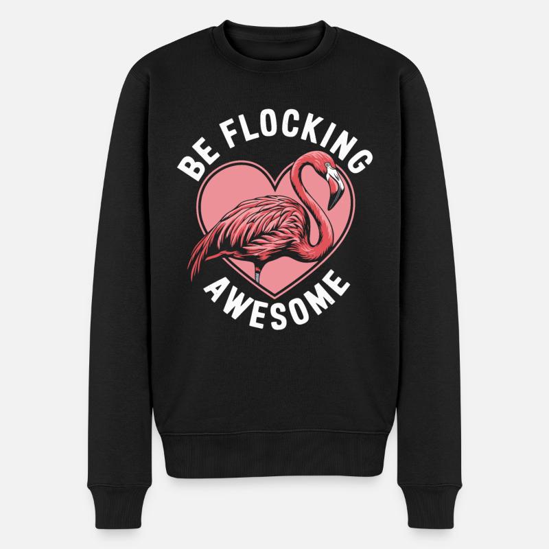 Flamingo - Männer Premium Bio Pullover - Schwarz
