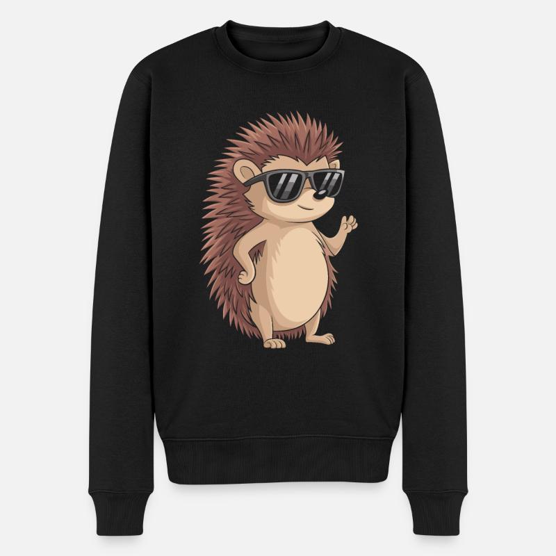 Igel - Männer Premium Bio Pullover - Schwarz