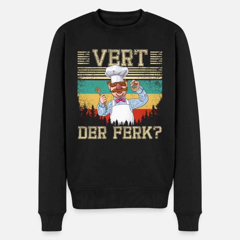 Vert Der Ferk - Männer Premium Bio Pullover - Schwarz