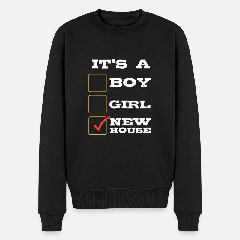 Hauseigentümer Hausbesitzer Bauherr Geschenk Haus - Männer Premium Bio Pullover - Schwarz
