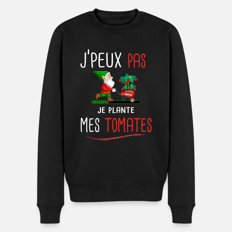 Je peux pas je plante mes tomates - Pull Premium bio Homme - noir