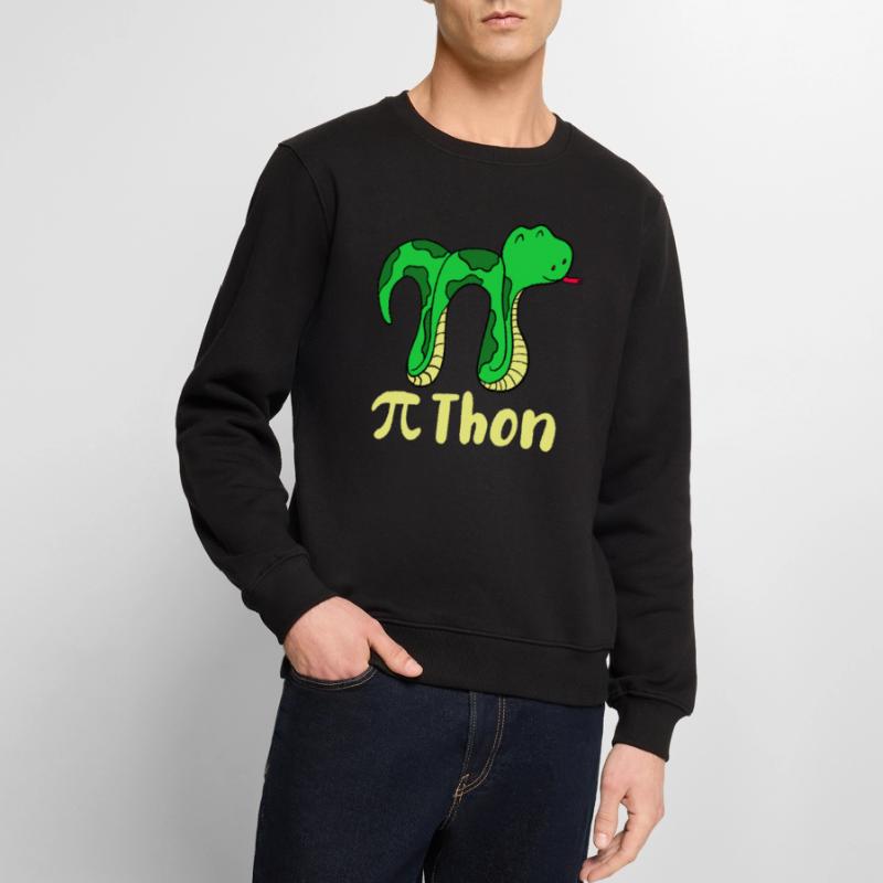 Drôle serpent pi jour math python science blague Pull Premium bio Homme