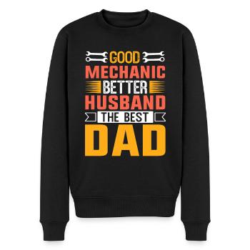 Good Mechanic Better Husband The Best Dad - Men's Premium Organic Jumper - black - Front - Nico (187cm)