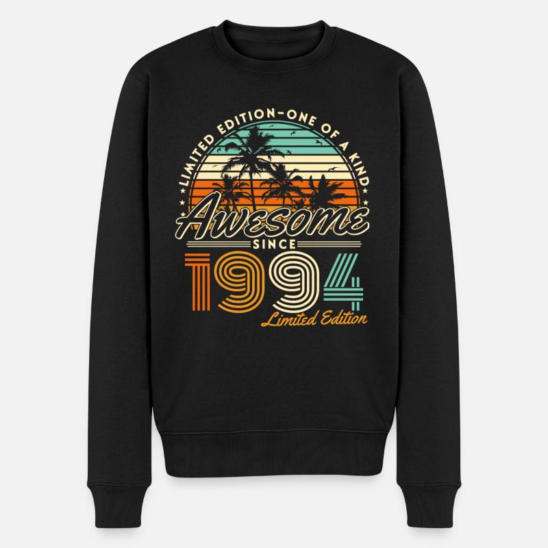 1994 Jahrgang Vintage Geburtstag Retro Geschenk - Männer Premium Bio Pullover - Schwarz