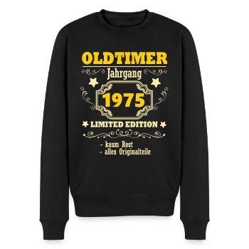 Jahrgang 1975 Oldtimer 50.Geburtstag Geschenk - Männer Premium Bio Pullover - Schwarz - Vorne - Nico (187cm)