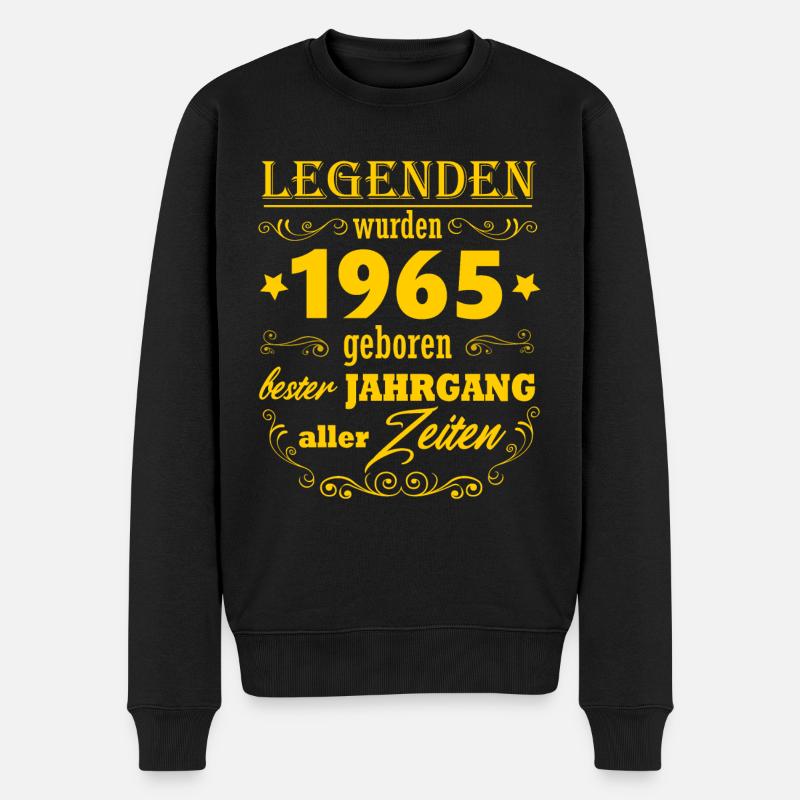 Legende 1965 Jahrgang 60. Geburtstag Geschenk - Männer Premium Bio Pullover - Schwarz