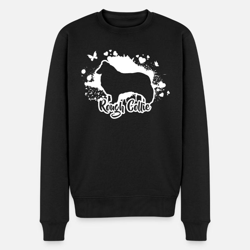 ROUGH COLLIE Hunde Hund Hütehund Wilsigns - Männer Premium Bio Pullover - Schwarz