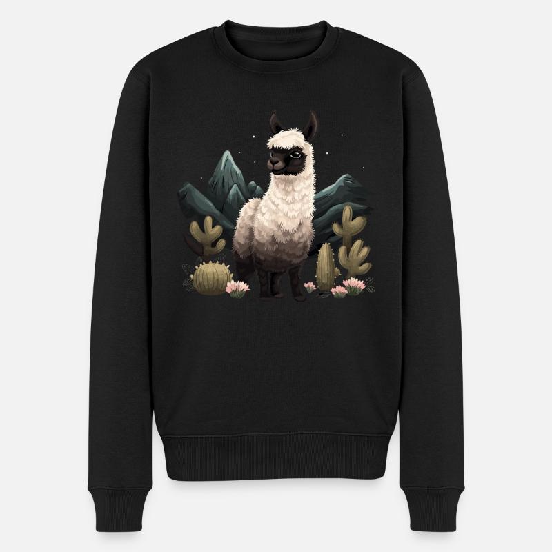 Alpaga Lama LLama - Pull Premium bio Homme - noir