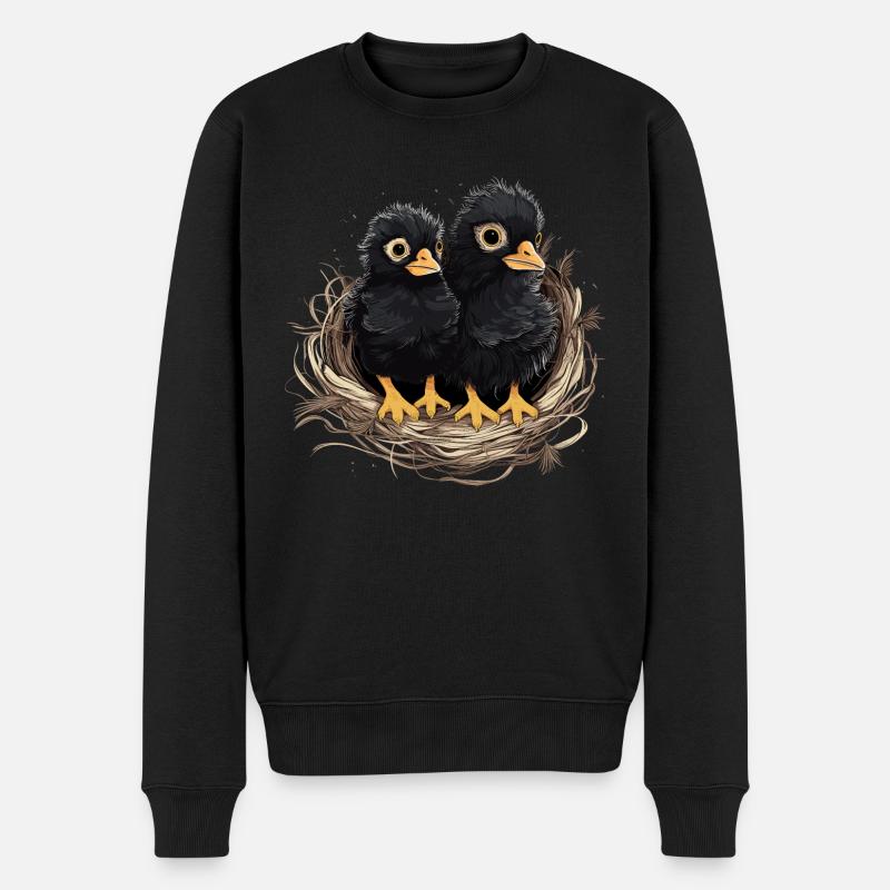 Ravens Bébés Nid d’oiseau Poussins - Pull Premium bio Homme - noir