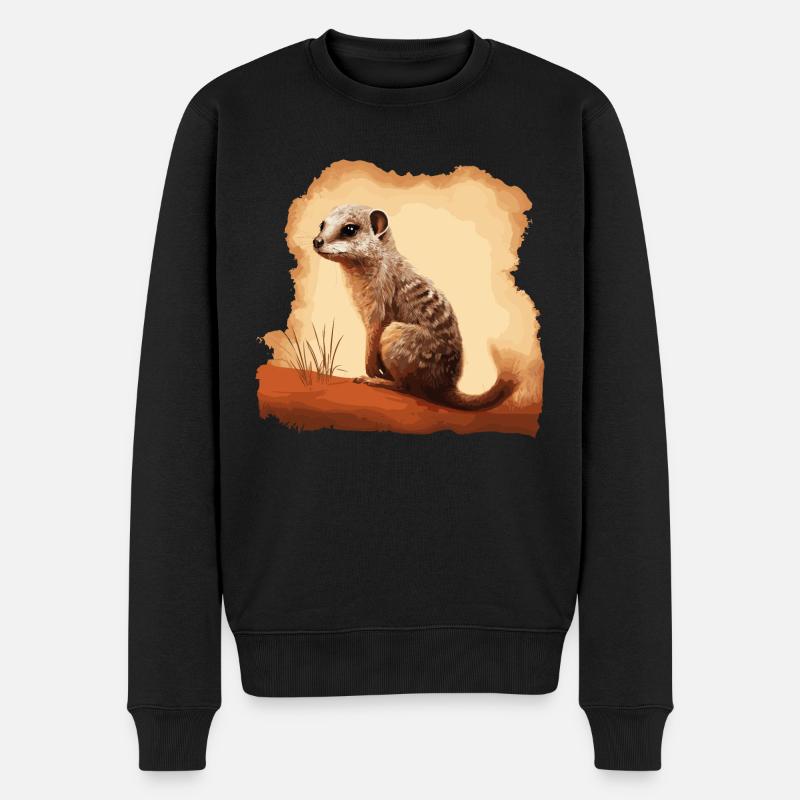 Baby Mungo Mangusten - Männer Premium Bio Pullover - Schwarz