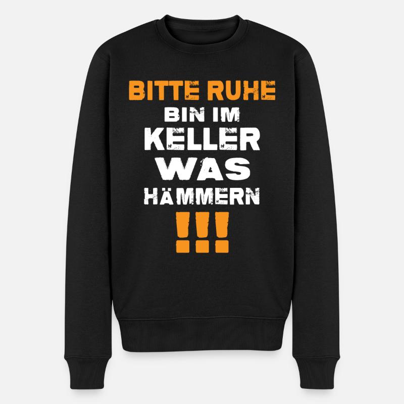 Handwerker DIY Reparatur Heimwerker "der Hammer" - Männer Premium Bio Pullover - Schwarz