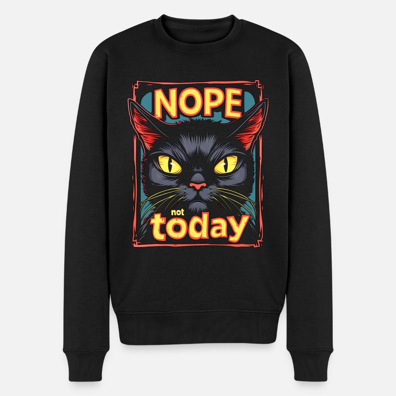 Katzen Laune - Männer Premium Bio Pullover - Schwarz