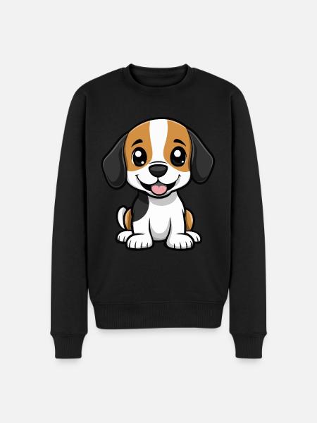 Beagle Hund Niedlich - Männer Premium Bio Pullover - Schwarz