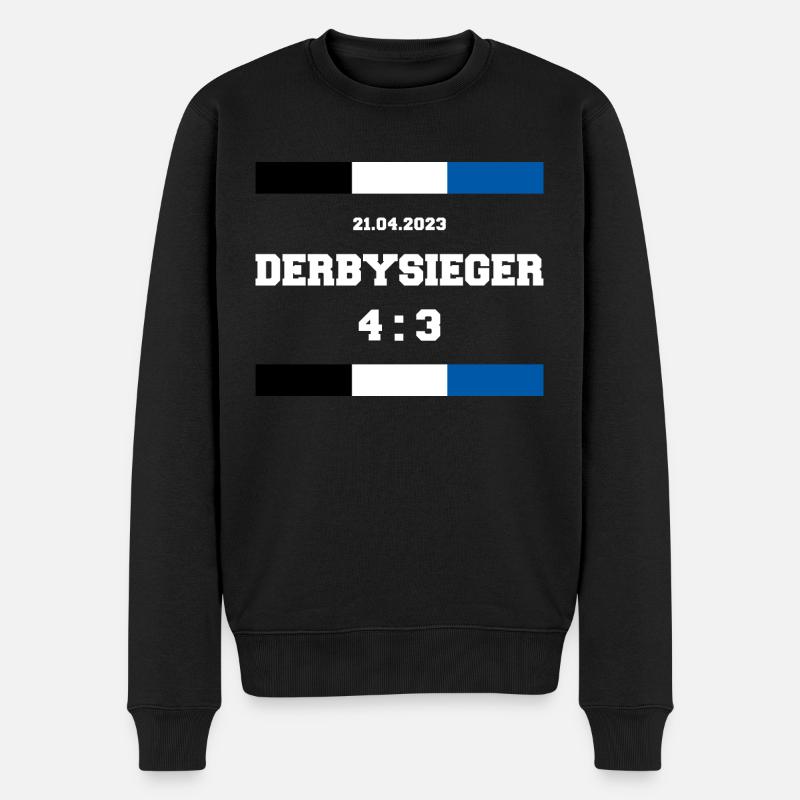 Derbysieger - Gewinner Stadtderby Fussball - Männer Premium Bio Pullover - Schwarz