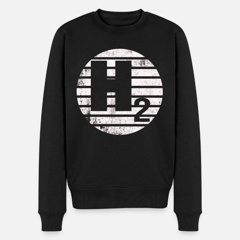 H² Wasserstoff Zukunft Grüne Zukunft - Männer Premium Bio Pullover - Schwarz