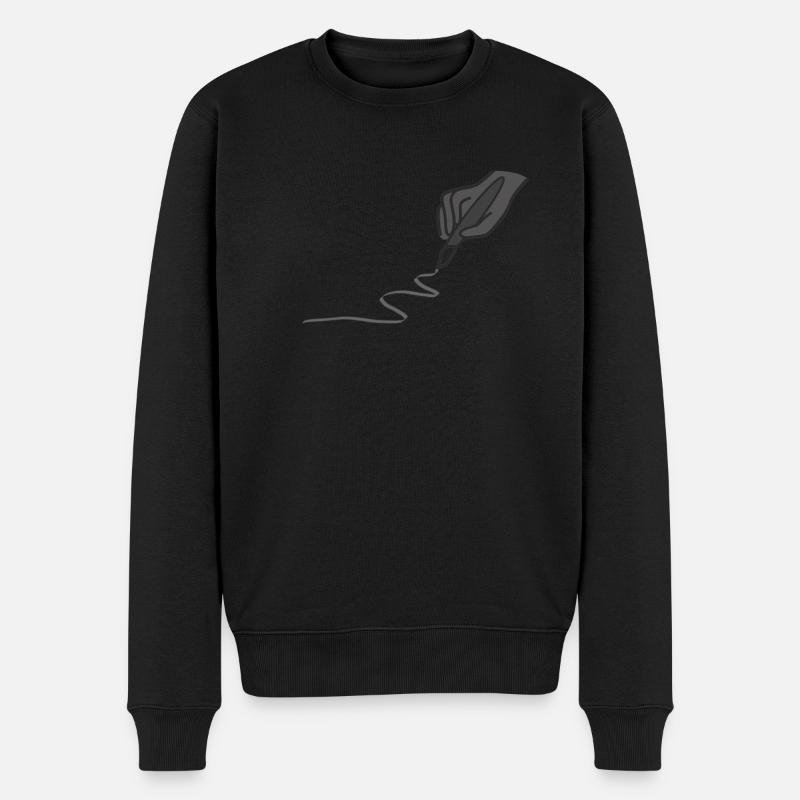 Zeichnen Pinsel - Männer Premium Bio Pullover - Schwarz