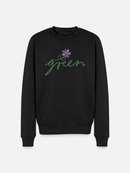 Green Nature - Men's Premium Organic Jumper - black