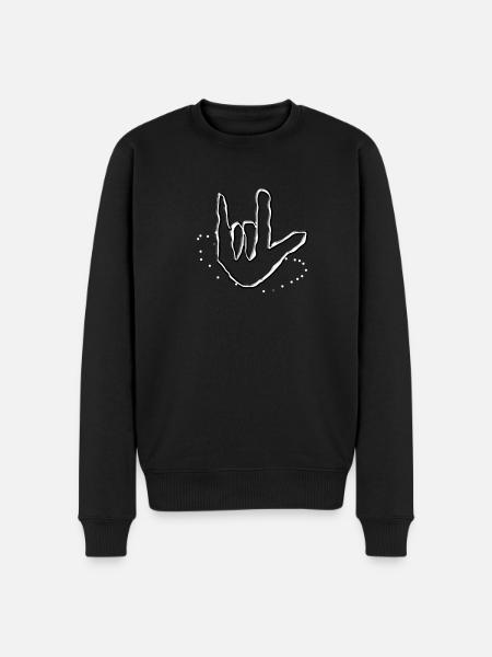 Handzeichen feiern - Männer Premium Bio Pullover - Schwarz