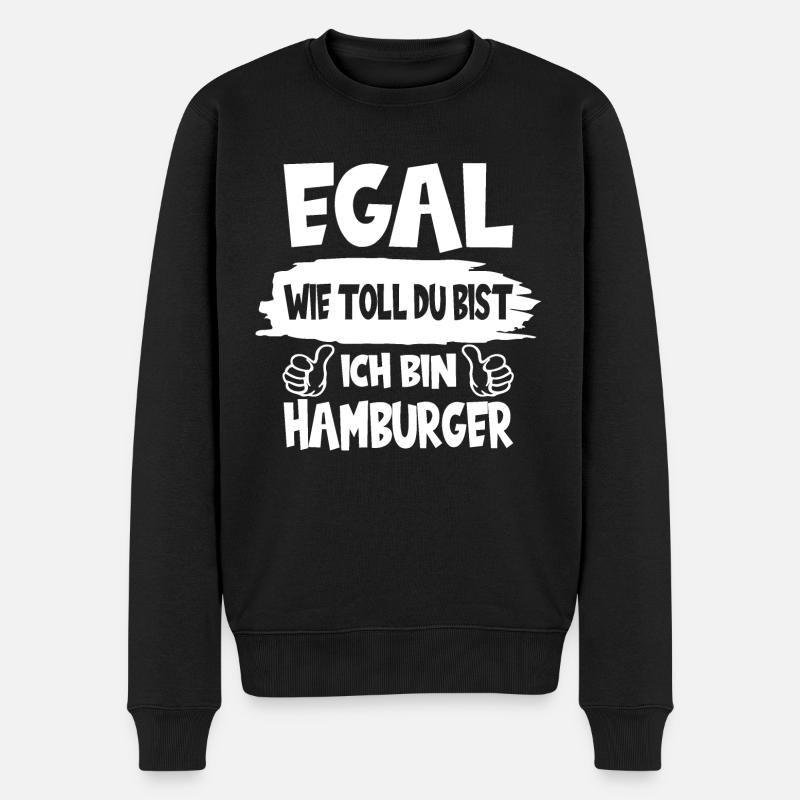 HAMBURG ICH BIN HAMBURGER - Männer Premium Bio Pullover - Schwarz