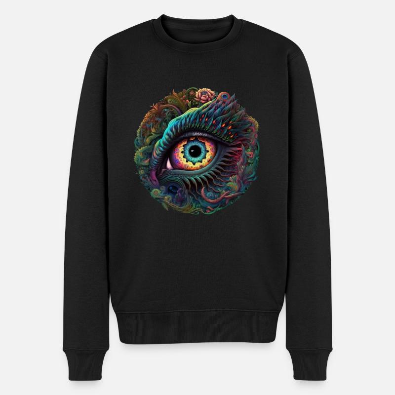 TRIPPY - Männer Premium Bio Pullover - Schwarz