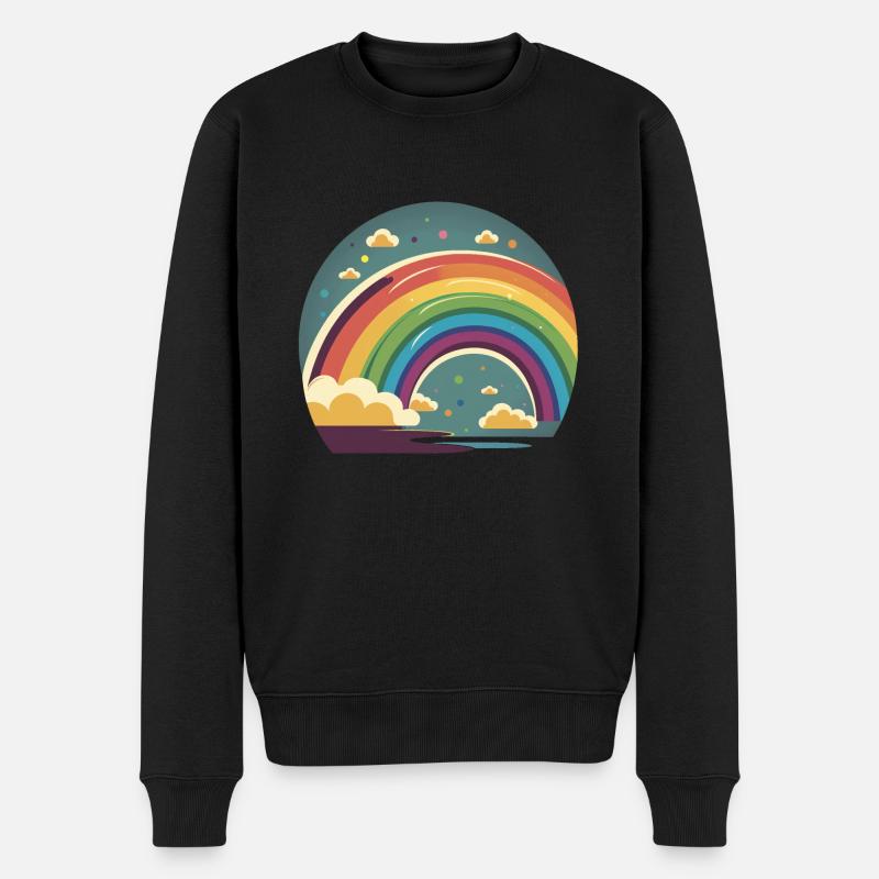 RAINBOW - Männer Premium Bio Pullover - Schwarz